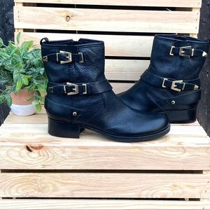 Marc Fisher Black Leather Motorcycle Boots